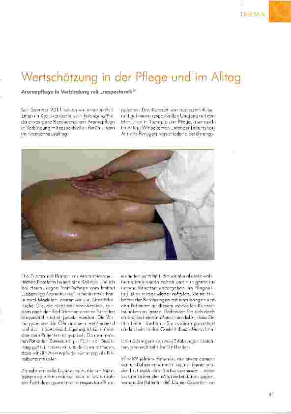 Vorschauseite 1: Wertschätzung in der Pflege und im Alltag