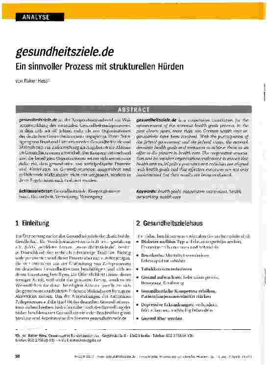 Vorschauseite 1: Ein sinnvoller Prozess mit strukturellen Hürden