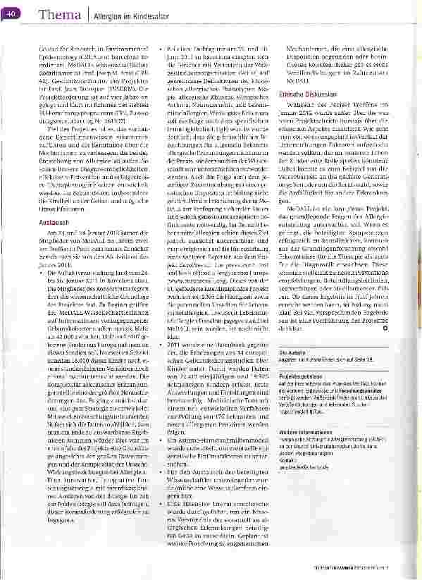 Vorschauseite 2: Ehrgeizige Allergiestudie