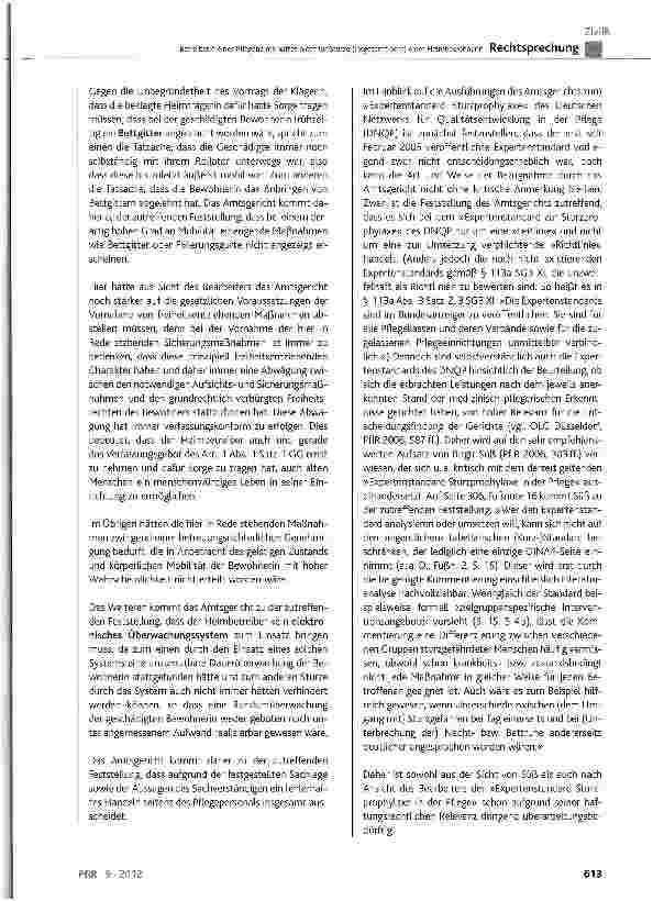 Vorschauseite 6: Betreiberin eines Pflegeheims haftet nicht für Stürze (insgesamt acht) einer Heimbewohnerin BGB §241, §280, §611, 823; SGB X § 116