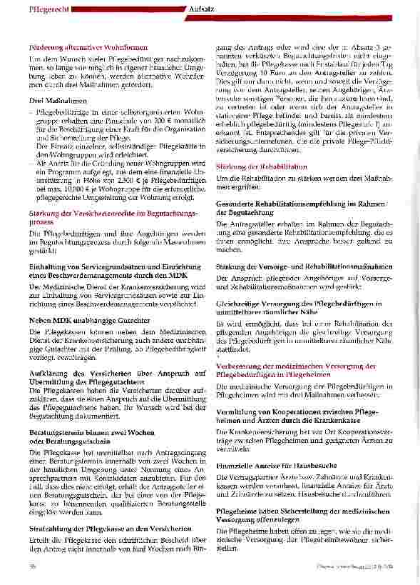Vorschauseite 2: Das Gesetz zur Neuausrichtung der Pflegeversicherung