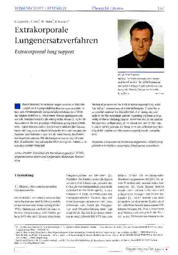 Vorschauseite 1: Extrakorporale Lungenersatzverfahren