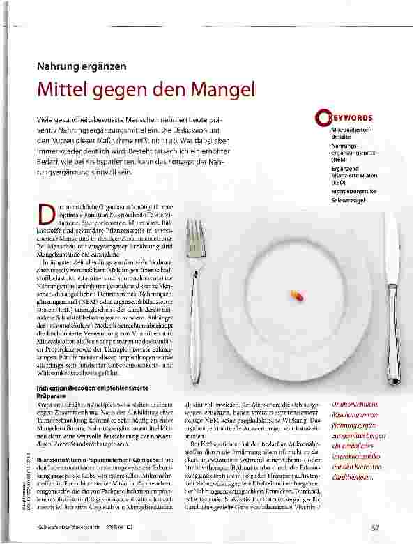 Vorschauseite 1: Mittel gegen den Mangel