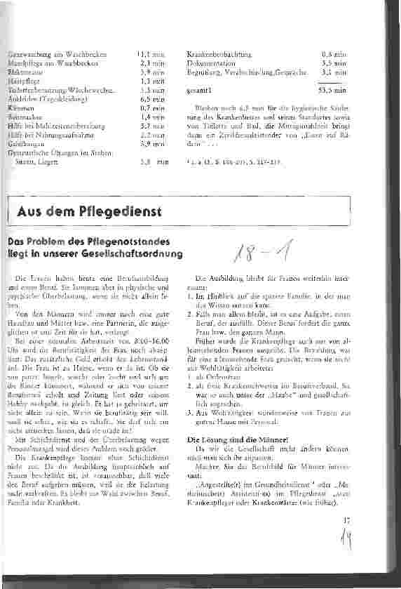 Vorschauseite 1: Das Problem des Pflegenotstandes liegt in unserer Gesellschaft