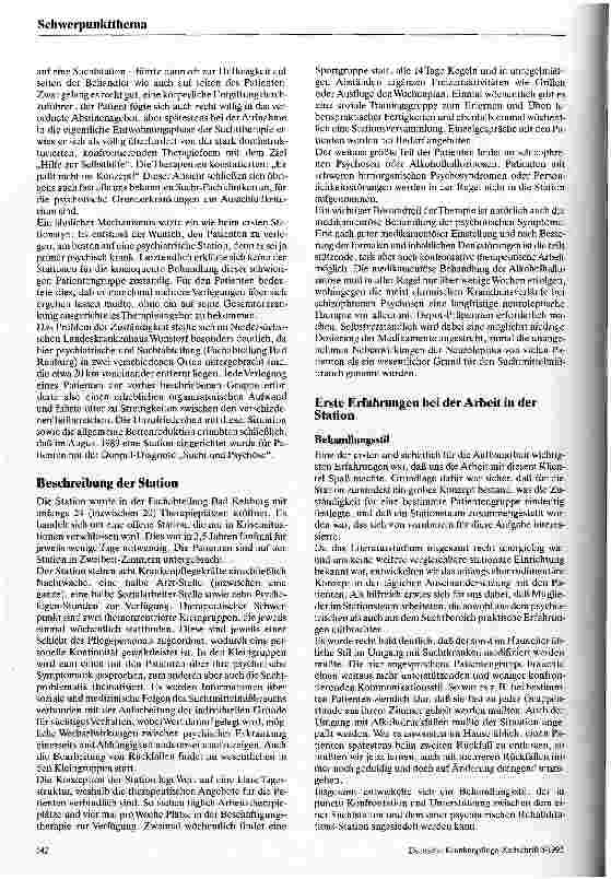 Vorschauseite 2: Sucht und Psychose als Schwerpunkt therapeutischer Arbeit Erste Erfahrungen in einem psychiatrischen Landeskrankenhaus