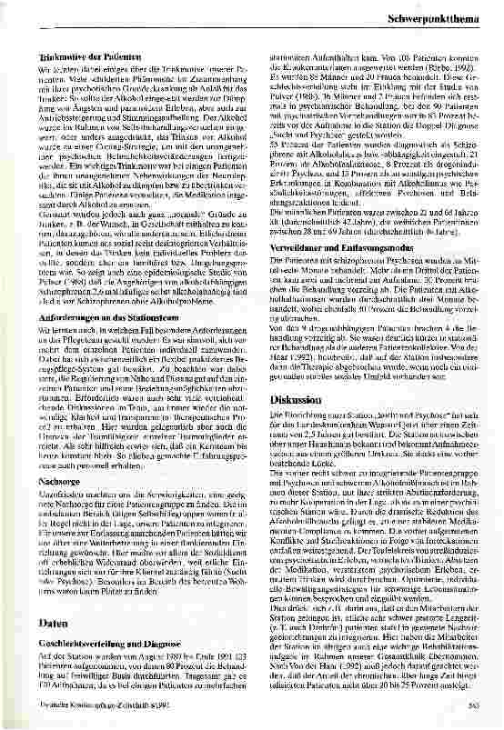 Vorschauseite 3: Sucht und Psychose als Schwerpunkt therapeutischer Arbeit Erste Erfahrungen in einem psychiatrischen Landeskrankenhaus