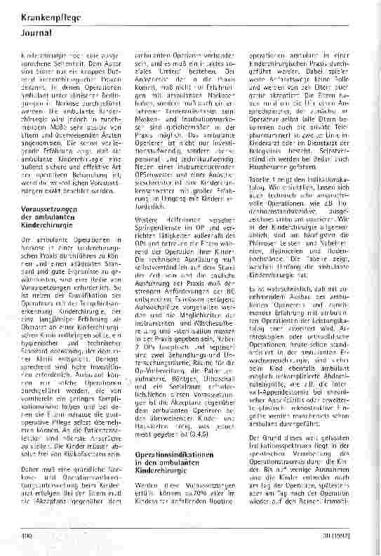 Vorschauseite 2: Welche Eingriffe sind in der Kinderchirurgie ambulant durchführbar?