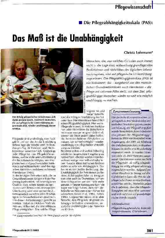 Vorschauseite 1: Das Maß ist die Unabhängigkeit