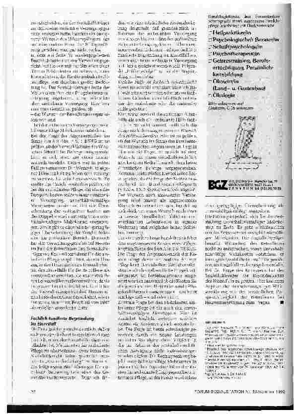 Vorschauseite 2: Wer zahlt, wenn der Umzug ins Heim unzumutbar ist?