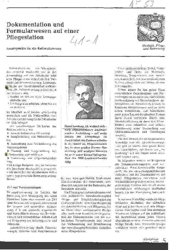 Vorschauseite 1: Dokumentation und Formularwesen auf einer Pflegestation