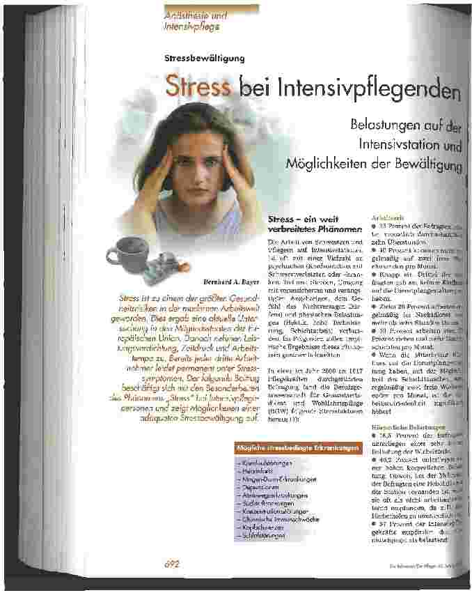 Vorschauseite 1: Stress bei Intensivpflegenden