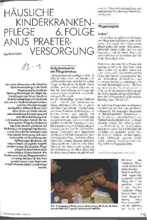 Vorschauseite 1: Häusliche Kinderkrankenpflege - Anus Praeterversorgung 6. Folge