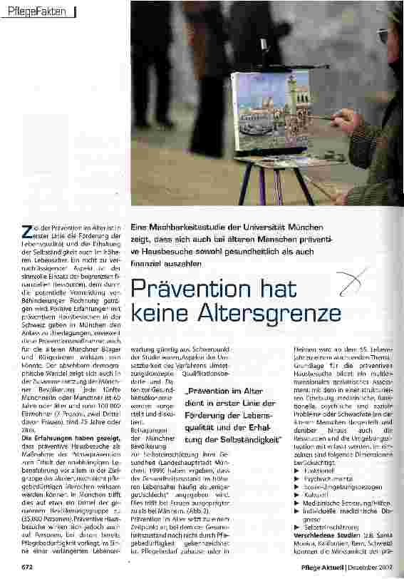 Vorschauseite 1: Prävention hat keine Altersgrenze