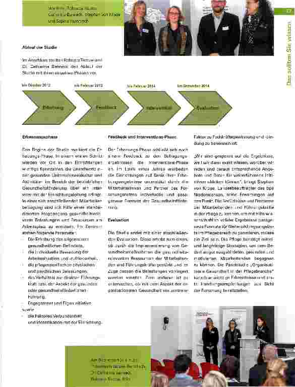 Vorschauseite 2: Auftakt zur Panelstudie „Organisationale Gesundheit in der Pflegebranche
