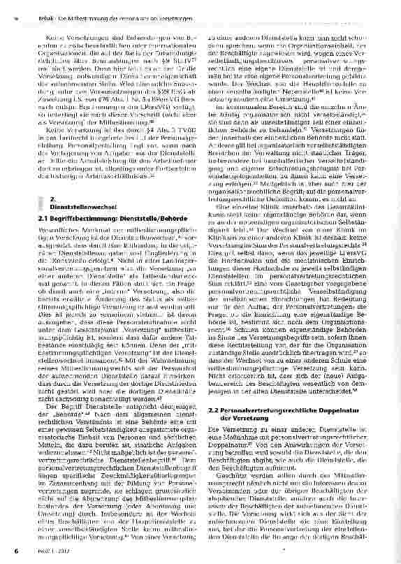 Vorschauseite 3: Die Mitbestimmung des Personalrats bei Versetzungen