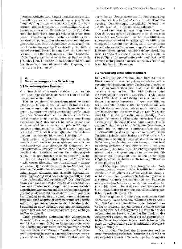 Vorschauseite 4: Die Mitbestimmung des Personalrats bei Versetzungen