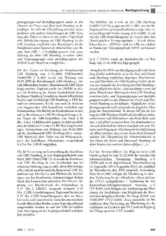 Vorschauseite 2: Zur Vergütung und Eingruppierung nach Ausübung eines Rückkehrrechts