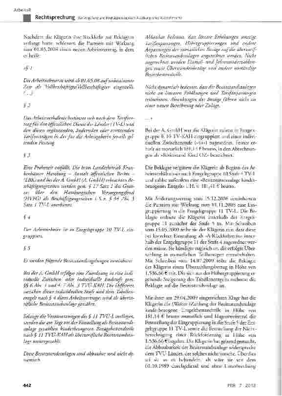 Vorschauseite 3: Zur Vergütung und Eingruppierung nach Ausübung eines Rückkehrrechts