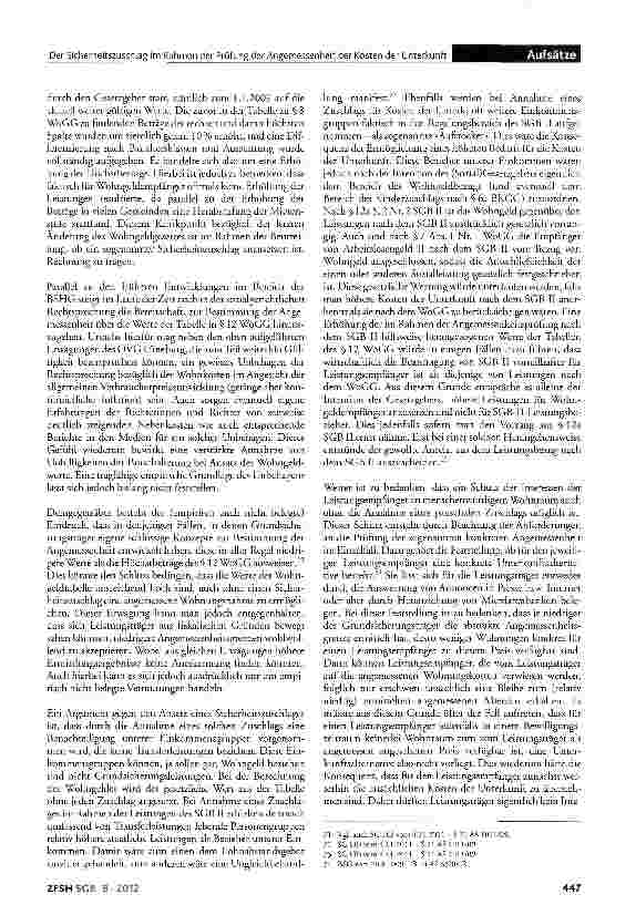 Vorschauseite 4: Der Sicherheitszuschlag im Rahmen der Prüfung der Angemessenheit der Kosten der Unterkunft nach dem SGB II