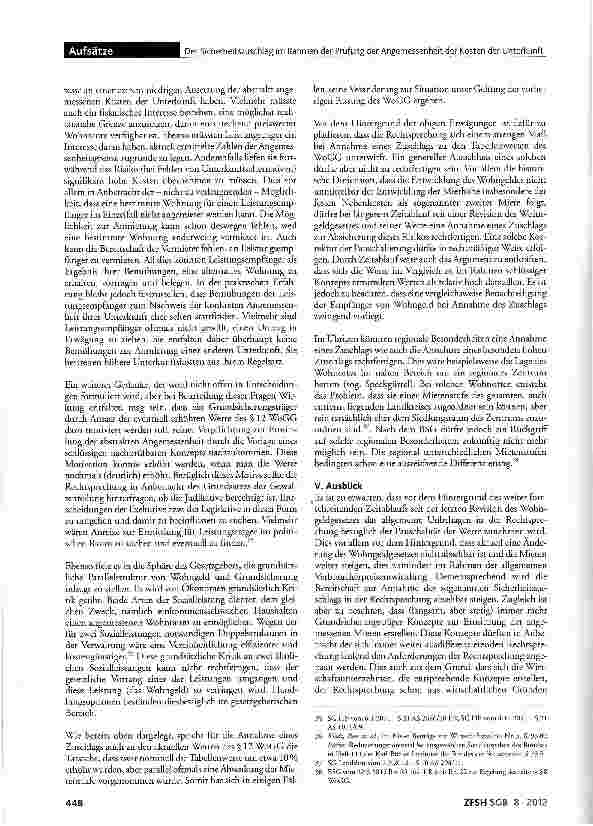 Vorschauseite 5: Der Sicherheitszuschlag im Rahmen der Prüfung der Angemessenheit der Kosten der Unterkunft nach dem SGB II