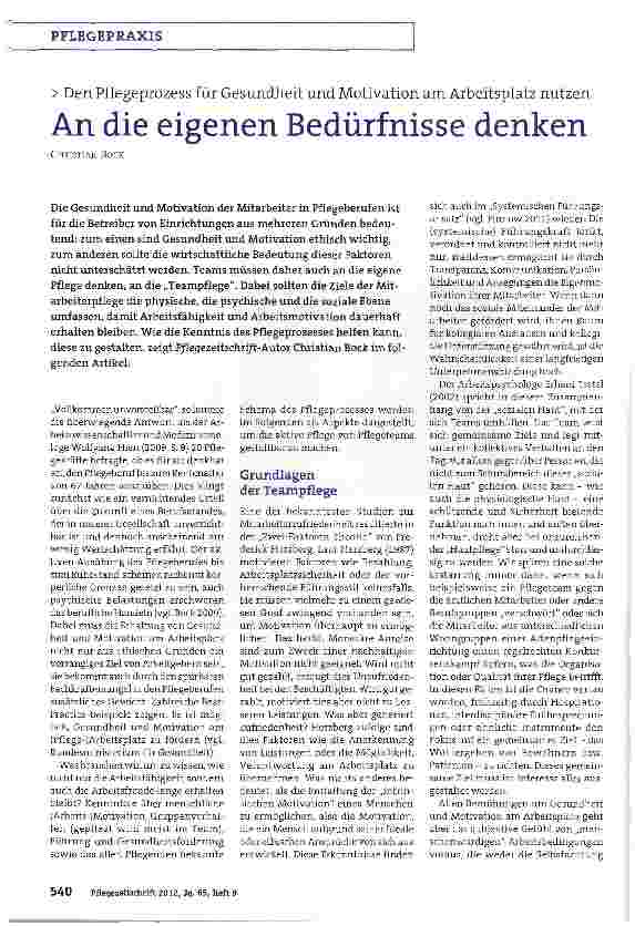 Vorschauseite 1: An die eigenen Bedürfnisse denken