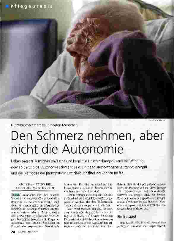 Vorschauseite 1: Den Schmerz nehmen, aber nicht die Autonomie