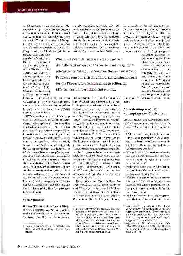 Vorschauseite 2: EDV in der Pflege: Lernen für die Zukunft