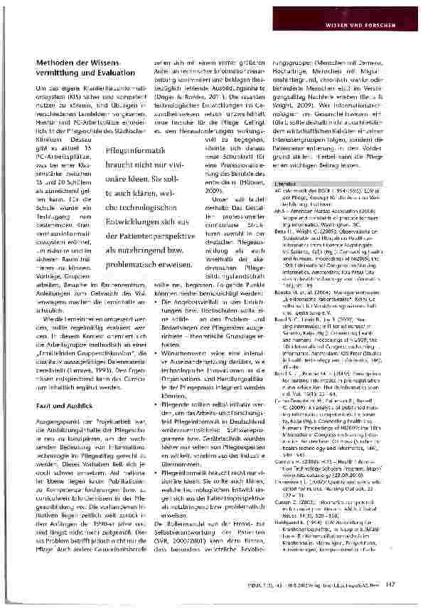Vorschauseite 5: EDV in der Pflege: Lernen für die Zukunft