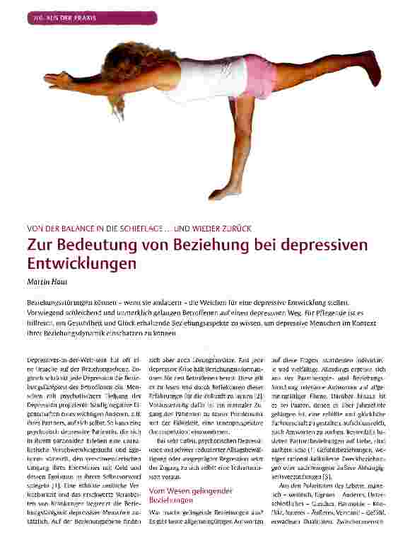 Vorschauseite 1: Zur Bedeutung von Beziehung bei depressiven Entwicklungen