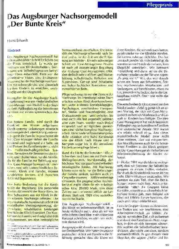 Vorschauseite 1: Das Augsburger Nachsorgemodell Der Bunte Kreis