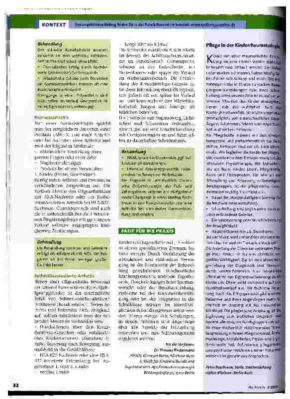 Vorschauseite 3: Chronische Arthritis Die unbeachtete Kinderkrankheit