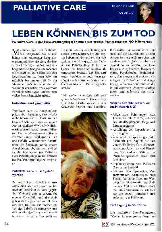 Vorschauseite 1: Leben können bis zum Tod