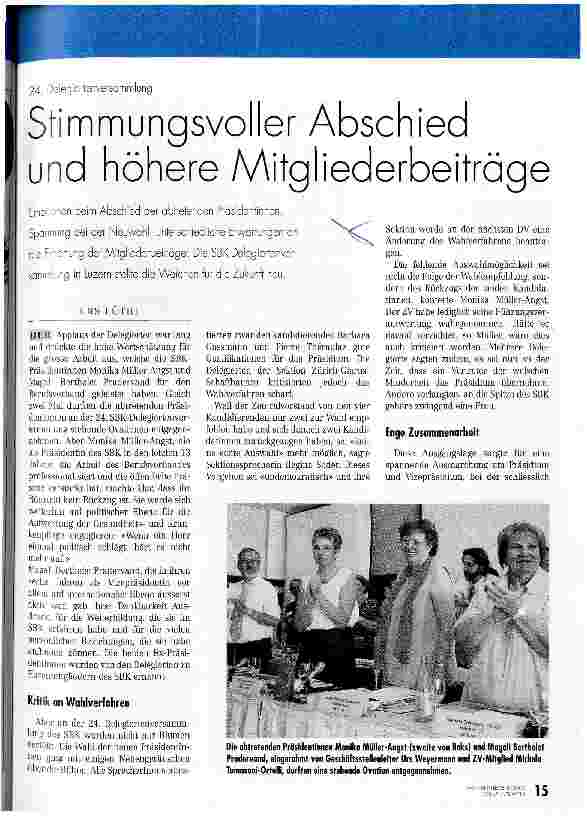 Vorschauseite 1: Stimmungsvoller Abschied und höhere Mitgliederbeiträge