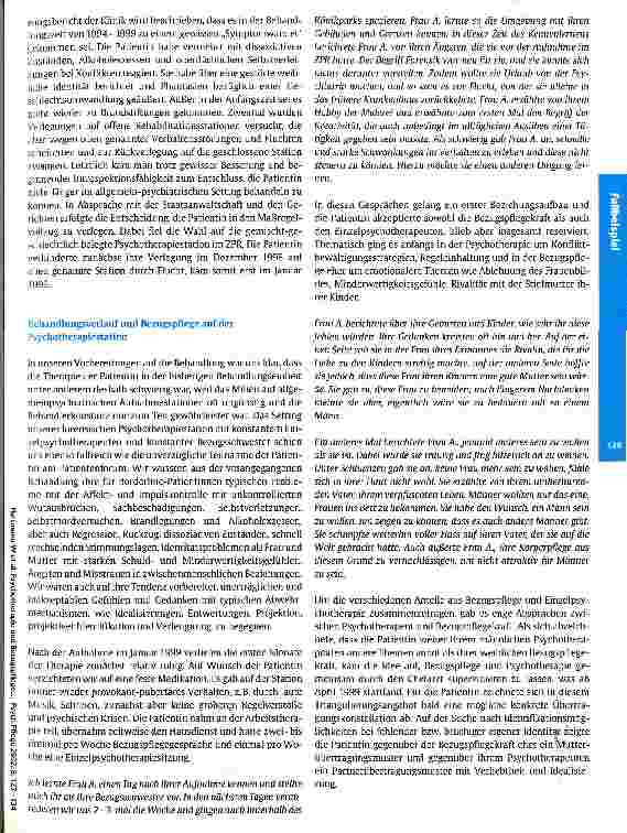 Vorschauseite 3: Psychotherapie und Bezugspflege im Rahmen der therapeutischen Gemeinschaft, eine bisher zwei Jahre dauernde stationäre Borderline-Behandlung