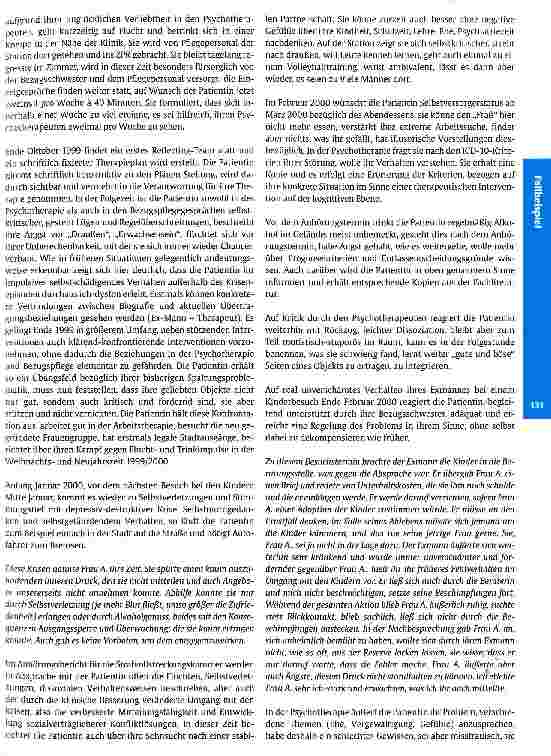 Vorschauseite 5: Psychotherapie und Bezugspflege im Rahmen der therapeutischen Gemeinschaft, eine bisher zwei Jahre dauernde stationäre Borderline-Behandlung