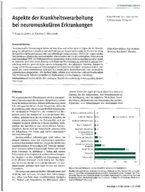 Vorschauseite 1: Aspekte der Krankheitsverarbeitung bei neuromuskulären Erkrankungen