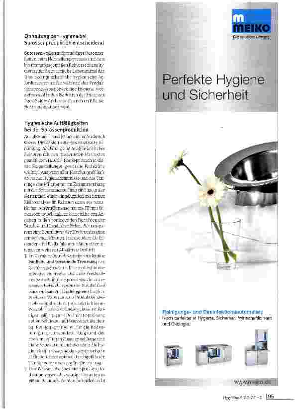 Vorschauseite 4: Zu offenen Fragen im Rahmen des EHEC-Ausbruch-geschehens und zu zukünftigen Anforderungen an die Hygiene für Sprossenverarbeitende Betriebe