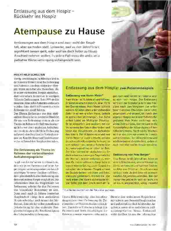 Vorschauseite 1: Atempause zu Hause