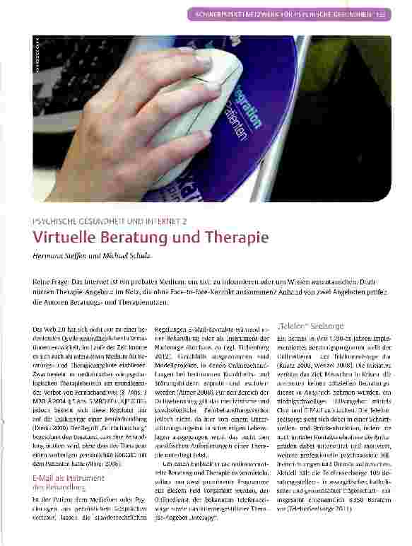 Vorschauseite 1: Virtuelle Beratung und Therapie