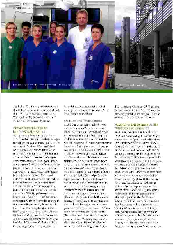 Vorschauseite 2: Kathetergestützte Aortenklappenimplantationen durchdringen Barrieren in der Medizin und im Klinikum Stuttgart