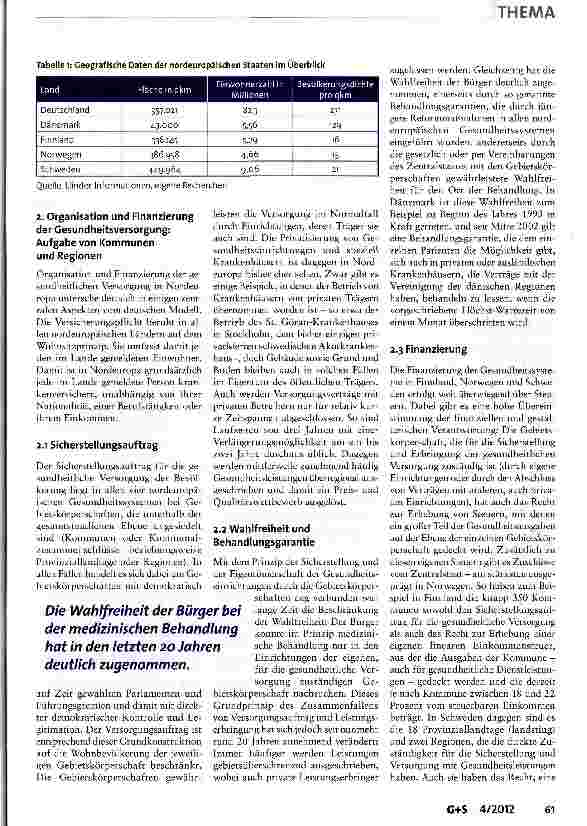 Vorschauseite 2: Erfahrungen mit der Krankenhausplanung in Nordeuropa