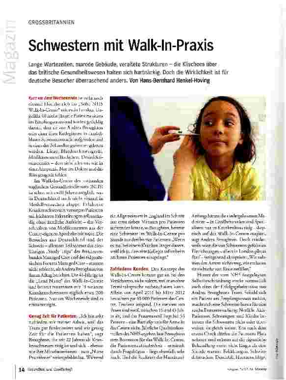 Vorschauseite 1: Schwestern mit Walk-In-Praxis