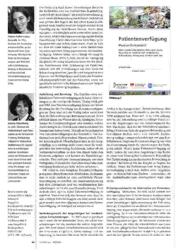 Vorschauseite 2: Patientenverfügungen werden rechtsverbindlich