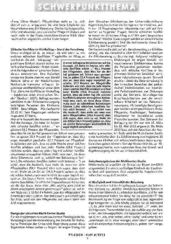 Vorschauseite 2: DIE ROLLE DER PFLEGENDEN IN DER ETHIKBERATUNG