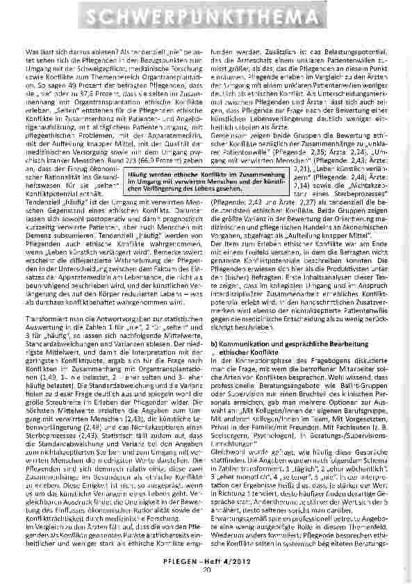 Vorschauseite 3: DIE ROLLE DER PFLEGENDEN IN DER ETHIKBERATUNG