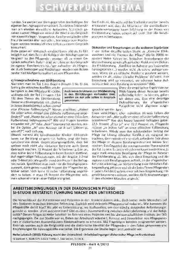 Vorschauseite 4: DIE ROLLE DER PFLEGENDEN IN DER ETHIKBERATUNG
