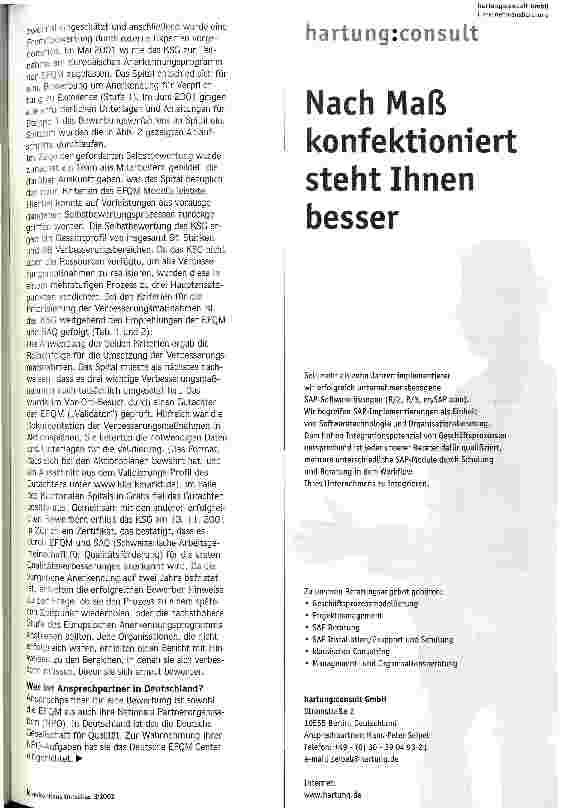 Vorschauseite 4: Neu: EFQM Zertifikat im Gesundheitswesen In drei Stufen zur Excellence