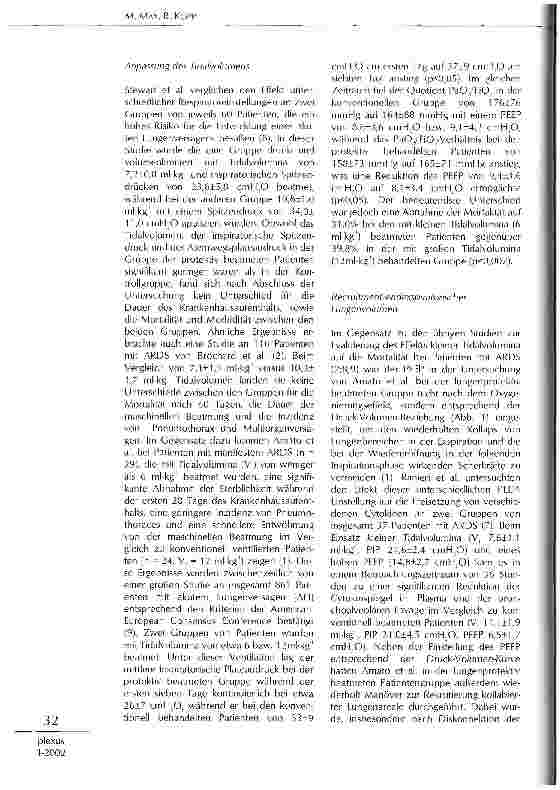 Vorschauseite 2: Beatmung und ventilatorinduzierter Lungenschaden beim ARDS