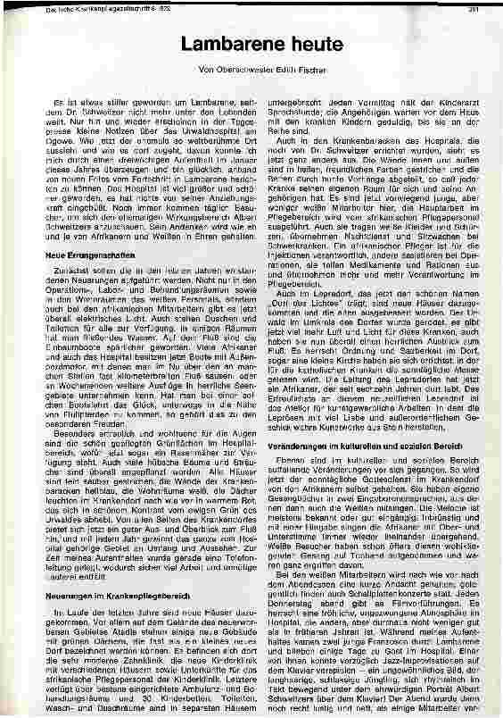 Vorschauseite 1: Lambarene heute
