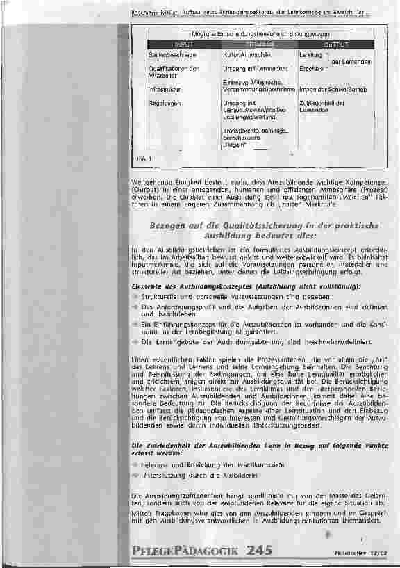 Vorschauseite 3: Aufbau eines Bildungsinspektorats der Lehrbetriebe im Bereich der Ausbildungen für Gesundheitsund Krankenpflege Teil 2: Qualitätssicherung